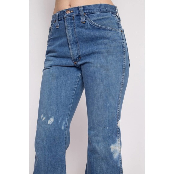 70s Dee Cee Bleached Bell Bottoms - Women's Medium, Men's Small, 30" - Picture 6 of 9